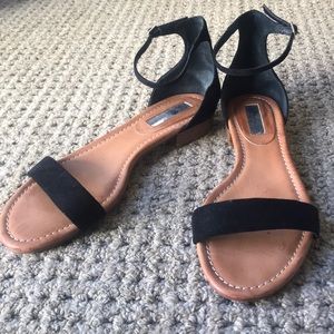 INC Black flat sandals